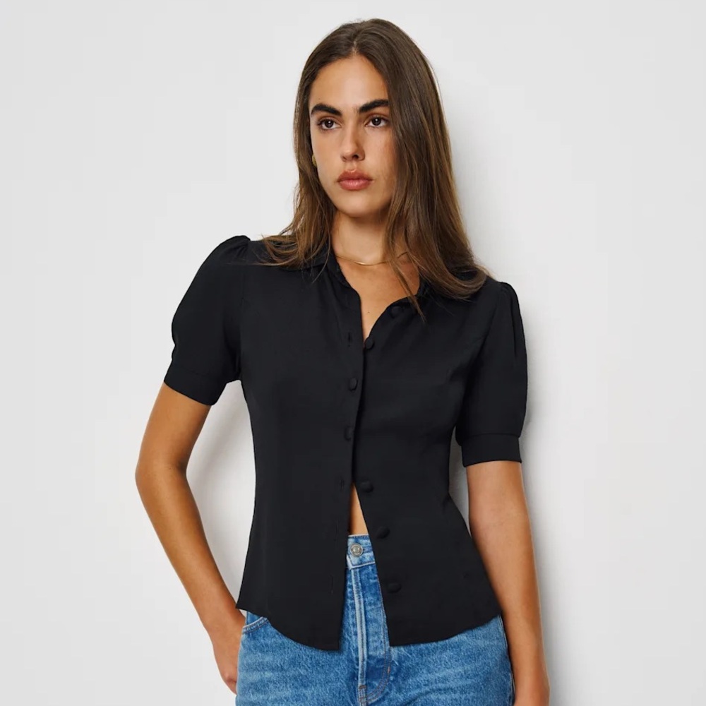 Reformation Elani Top Black - Size 4